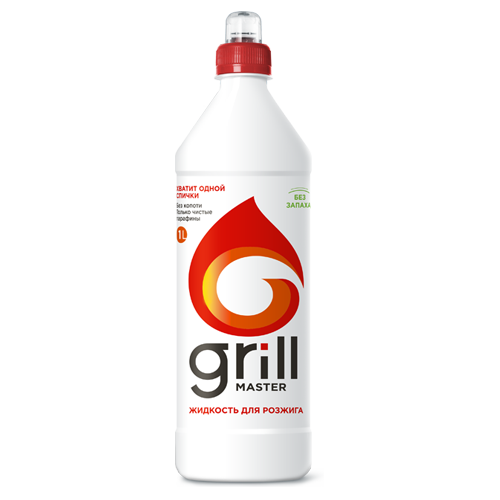 Жидкость для розжига 1л."GRILL MASTER"парафин без запаха