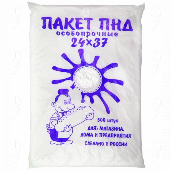 Пакет фасов. ПНД  24х37  10мкн. особопрочн.синий 500шт.