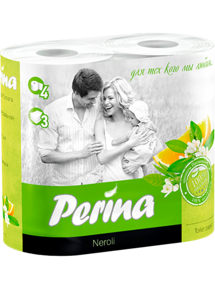Туалетная бумага Perina Цветы апельсина 3-х.сл.4рул.