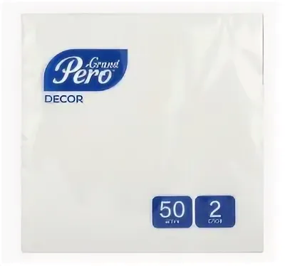 Салфетки 2-сл. 24х24см белые Pero Grand Decor (50шт)"рамка